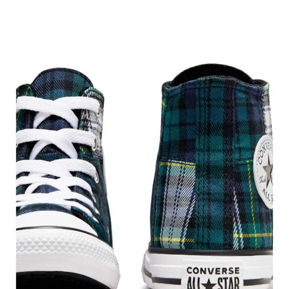 Converse Kids Plaid Luxe High Top Sneakers Size 3 NWT